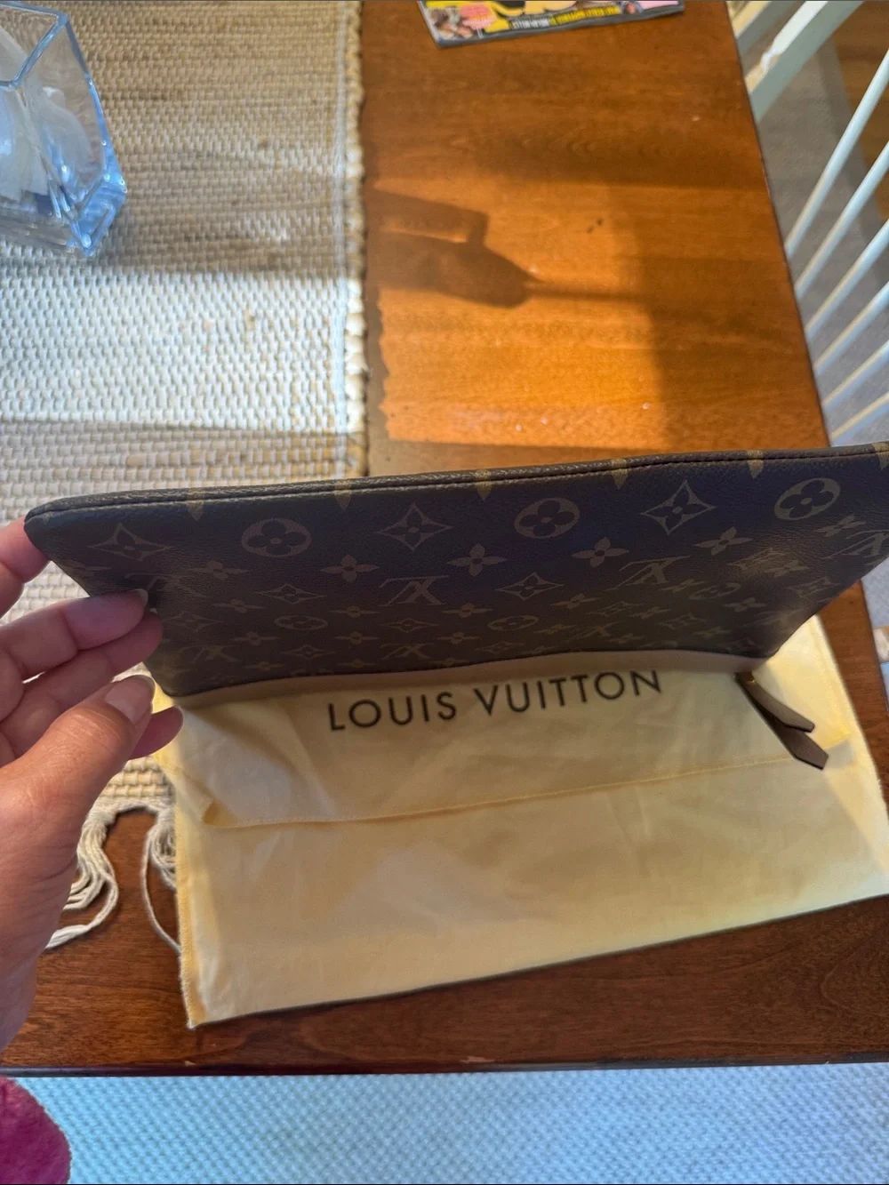 Louis Vuitton Monogram Canvas Daily Pouch MNG with sesame trim